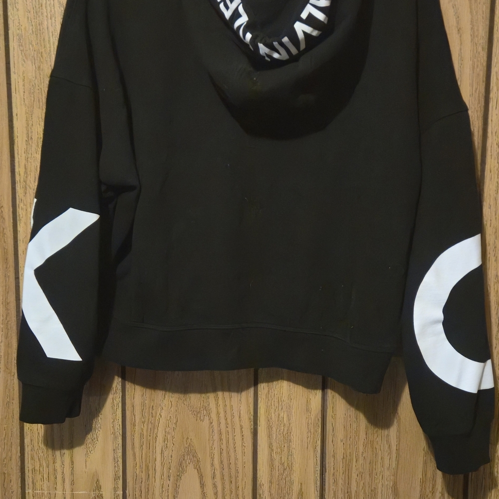 Calvin Klein Collection Black Hoodie with White Lettering